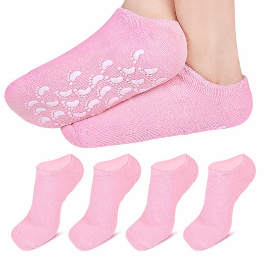 Moisturizing Silicone Gel Heel Socks for Hard Dry Cracked Skin Open Toe Recovery Socks Day Night Care 
