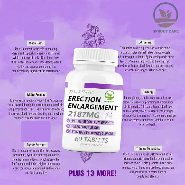Private Label Power Capsules for Men Energy Boosting Pills Plus Solid Energy Supplements Maca Root Tablets 