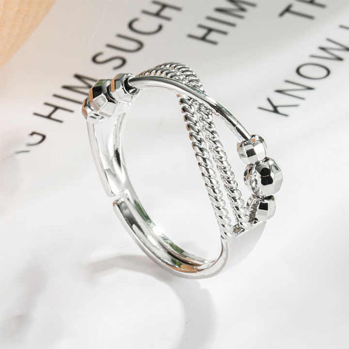 New Women's Adjustable Anti-Anxiety Swivel Ring 