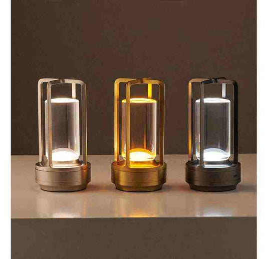 مصباح طاولة LED قابل لإعادة الشحن بإضاءة LED . Luxury LED Rechargeable Table Lamp Outdoor LED