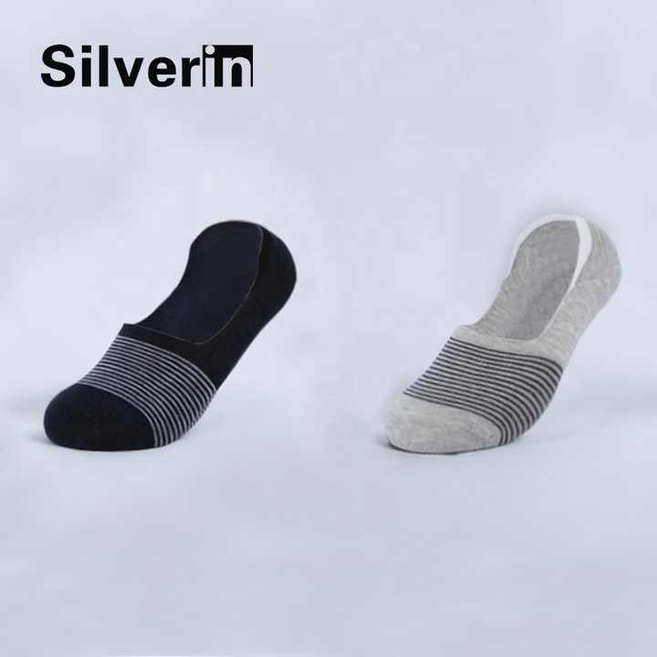 Summer Slip Ant Silicone Silver Antibacterial Women Invisible Socks 