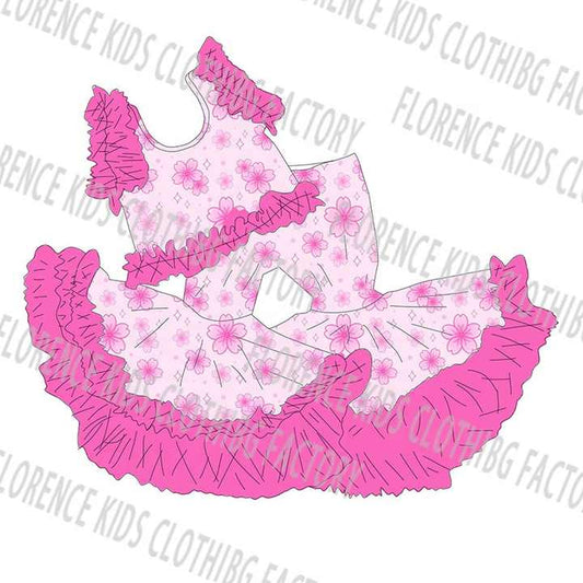 Custom Blue Fluffy Flare Kids -مجموعة ملابس أطفال