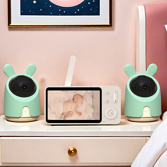 Wireless WiFi Baby Monitor with Two-Way Audio, Night Vision, Built-in Cry Feeding Reminder, Convenient and Powerful GHz 