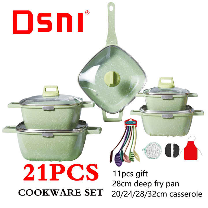 Home metal square pot set 