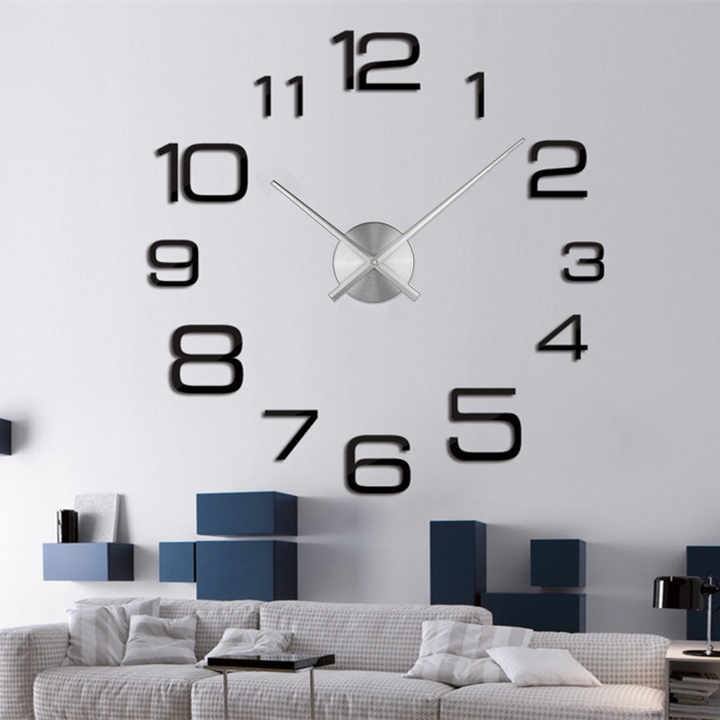 Scandinavian Design Quartz Needle Clocks Living Room Decoration Frameless Round Acrylic Clock. 