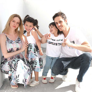 High Quality Matching Family Clothes Family Clothing Set Mom and Dad Dresses T-shirt Clothes 