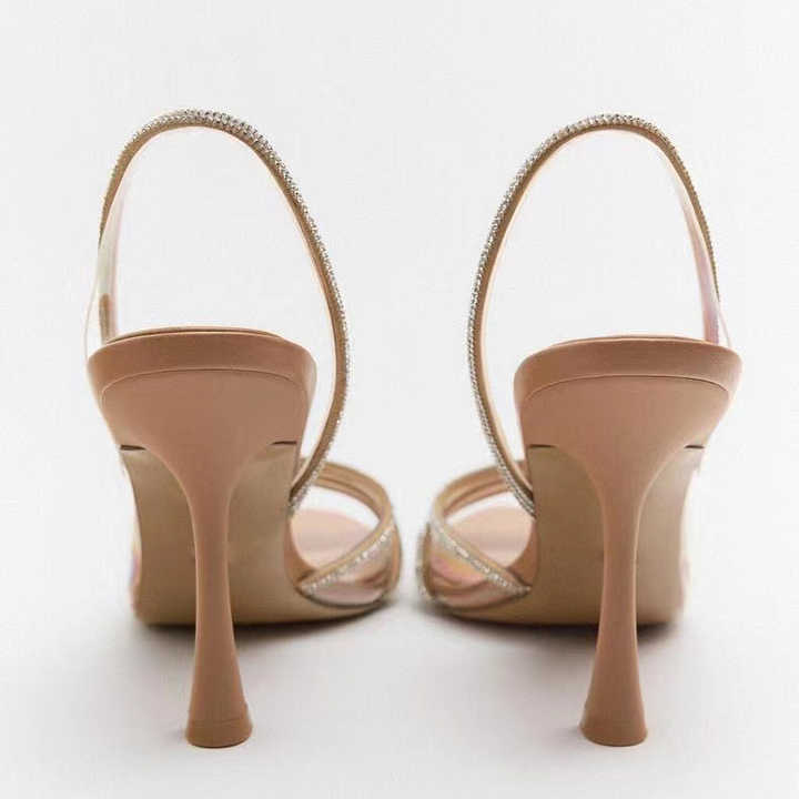 Shoes designed with shiny rhinestones 