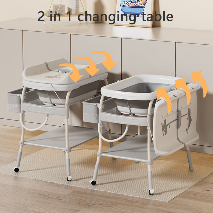 Table with baby changing table with portable folding baby changing table 
