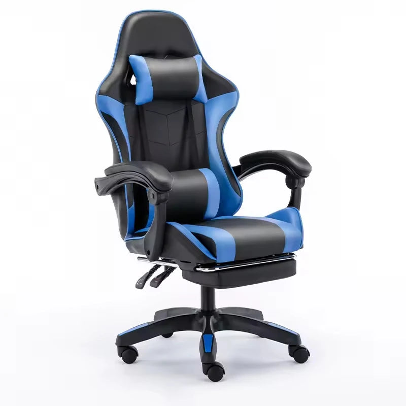 Pro High Back Swivel Chair with Built-in Neck Pillow Black and White for Home Office 