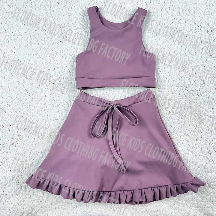 DH OEM Fashion Customized Colors Toddler Girls Yoga Gym.Running.Sport Clothing Set Yoga Set Wholesale مجموعة ملابس رياضية للجري واليوجا للبنات الصغار بألوان مخصصة من DH OEM للبيع بالجملة