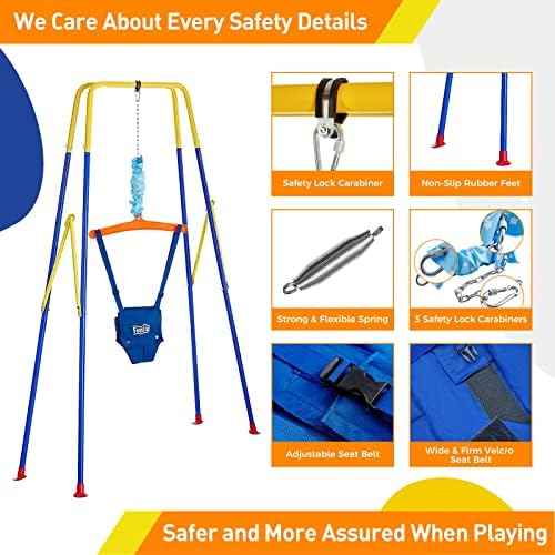 Toddler Swing Set Easy Assembly- FUNLIO 2 1 شديدة التحمل للاستخدام الداخلي/الخارجي للأطفال
