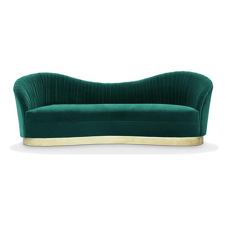 Green velvet sofa 