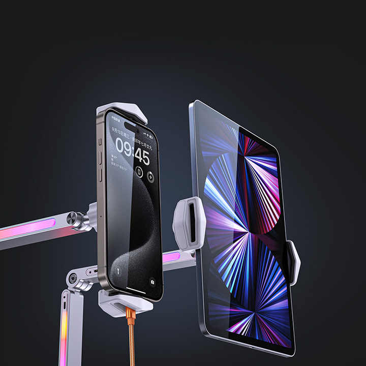 Aluminum Long Arm Desktop Mount Holder Clamp-On 