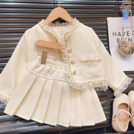 Beautiful Baby Girl 2 Pieces Outfit Set-مجموعة ملابس جديدة للبنات
