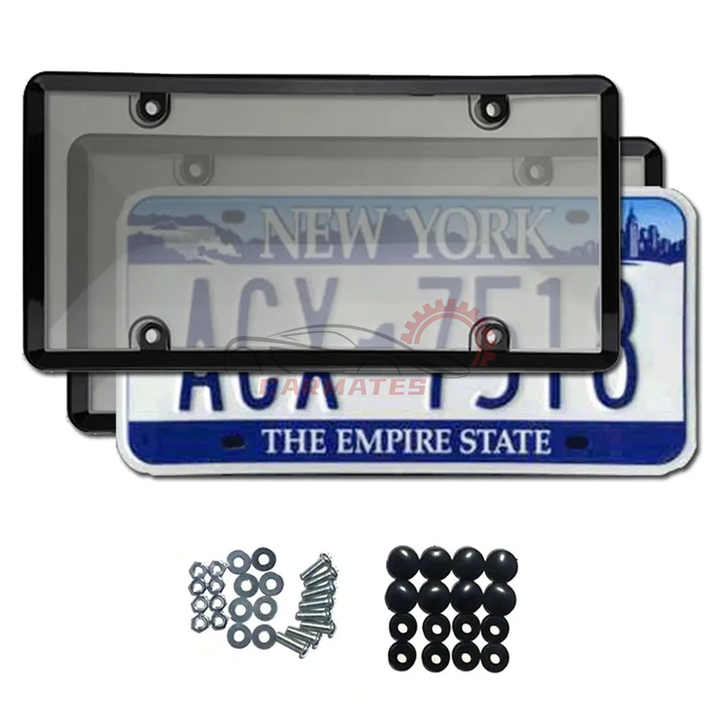 لوحة رقم رخصة عالمية ملونة ومسمورة، حامل ذو . Universal Colored and Tan License Plate Holder with