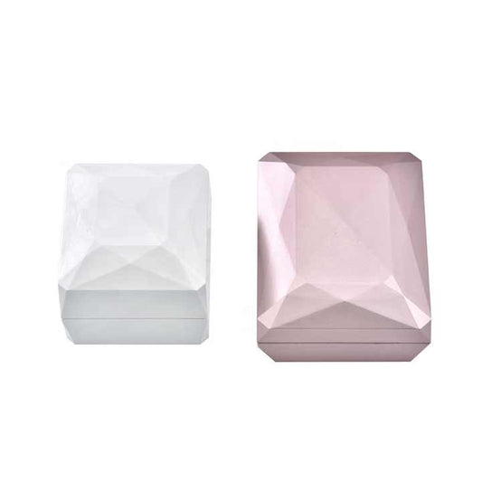LED مضاءة قلادة حلقة القرط هدية مربع الزفاف . LED Lighted Necklace Ring Earring Gift Box Wedding