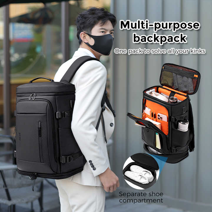 Black Men's Single Shoe Storage Bags 32L Large Capacity