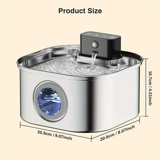 3.2 لتر صلب مقاوم للصدأ أوتوماتيكي كلب القط Cordless mah بطارية طاقة محمولة حيوان أليف داخلي Stainless steel dog bowl with large capacity of 7 liters