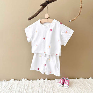 Baby Girl Summer Clothing Kids Floral-مجموعة ملابس