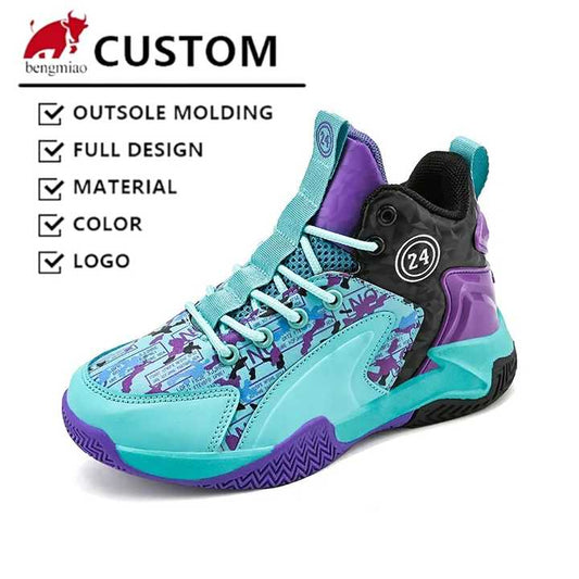 Brand New Boys' Thick Sole Non-Slip Kids Sneakers Children's Sports Shoes Boys' Basketball Training Shoes 