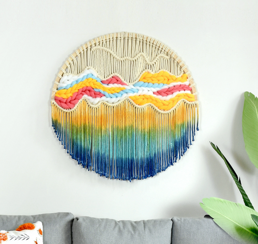 ديكور عصري غير منتظم بمكرمية ديكور منزلي تصاميم فنية للجدران نسيج ديكور منزلي لغرفة المعيشة والجدران المنزلية