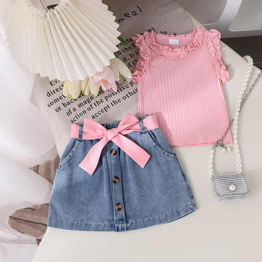 بدلة بنات صيفيه تنوره مع ستره - Girls' summer skirt suit with jacket