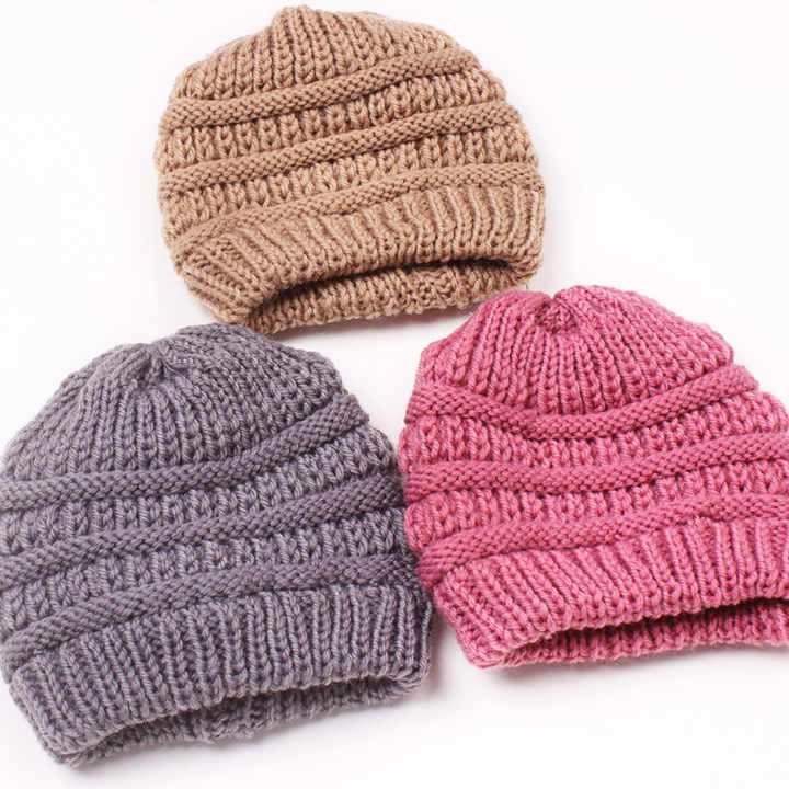Kids Beanie Hats with Custom Logo Leather Patch 