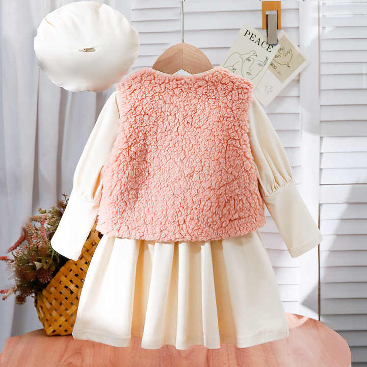 Jacket Dresses Hats for Baby Girls - Autumn and Winter Clothing Set for Girls 