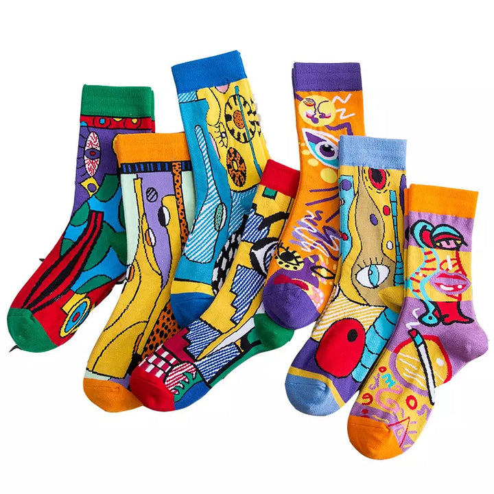 unny Cartoon Weed Pattern Socks for Men 