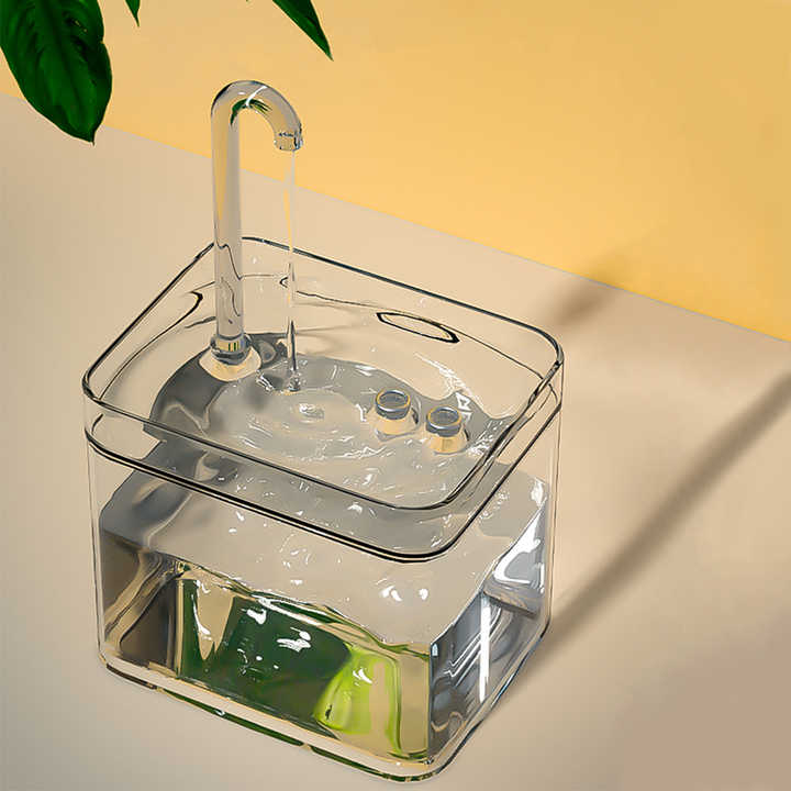 New Transparent Cat Waterer, Cat Fountain, Electric Recirculating Pet Drinking Filter, Bowls &amp; Feeders 