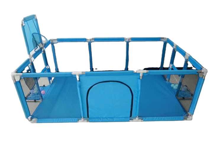 Large playpen with door and basket Playpen with special feature 