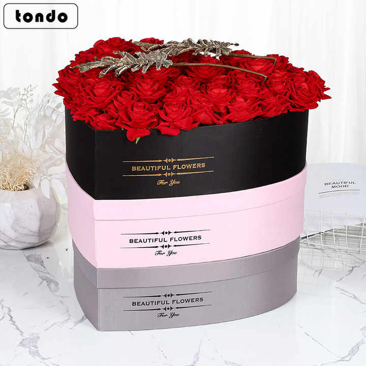 Tondo Large Flower Rose Heart Gift Box 