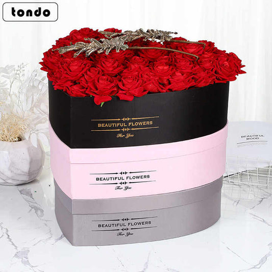 Tondo Large Flower Rose Heart Gift Box 