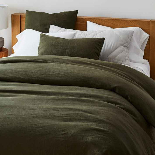طقم أغطية سرير من الكتان الفرنسي بنسبة . Breathable French Linen Bed Sheet Set, Washed