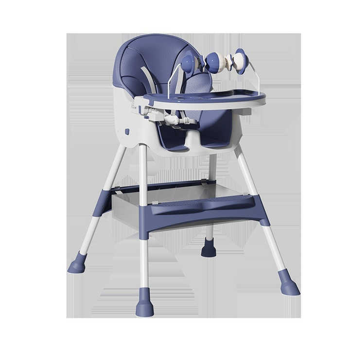 Easy Fold Adjustable High Chair for Baby Feeding/Unique Portable Plastic Baby Dining Chair with Wheels 