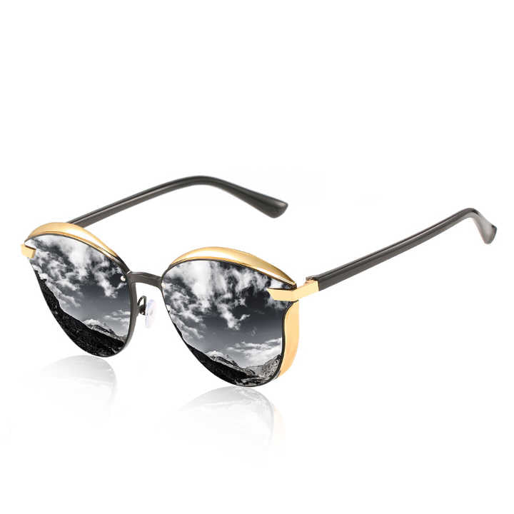 Aew Classic Cat Eye Sunglasses New Polarized Metal Frame Sun Glasses for Women 