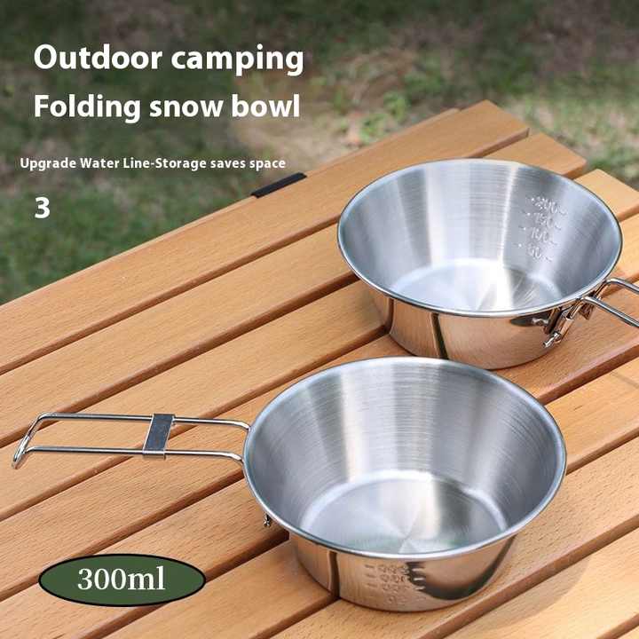 Portable Stainless Steel Outdoor Cookware, Foldable 