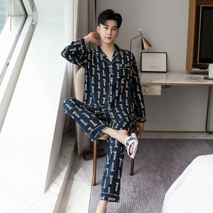 Men's Rayon Cotton Long Sleeve Pajamas Set 