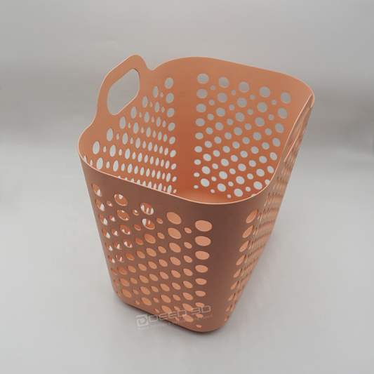 Plastic laundry basket for various supplies