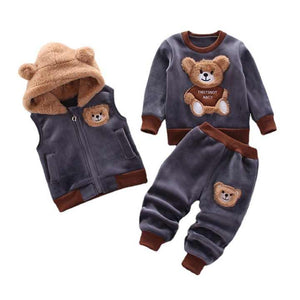 Boys' pants set thick cartoon bear 