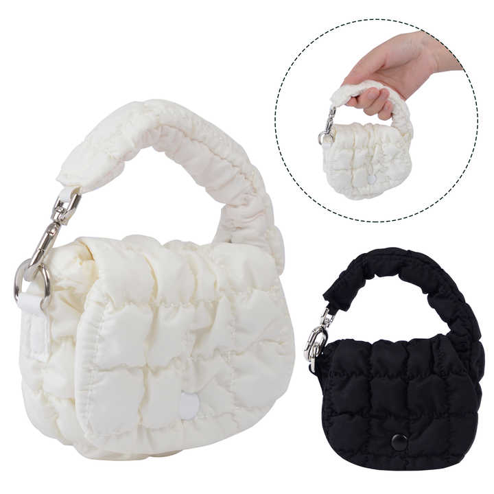 Women's quilted nylon handbag