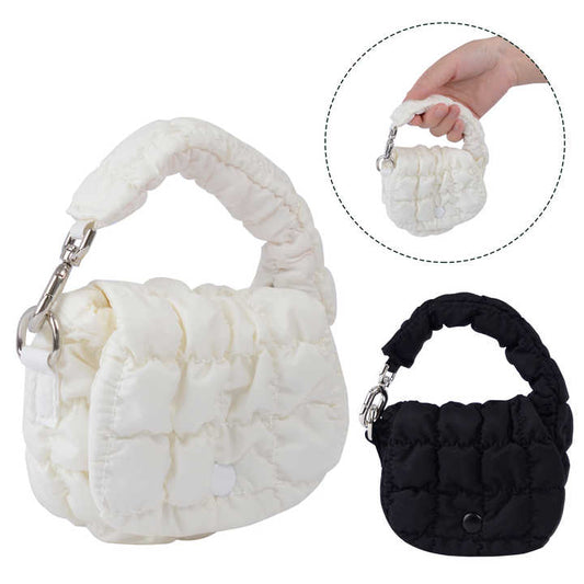 Women's quilted nylon handbag