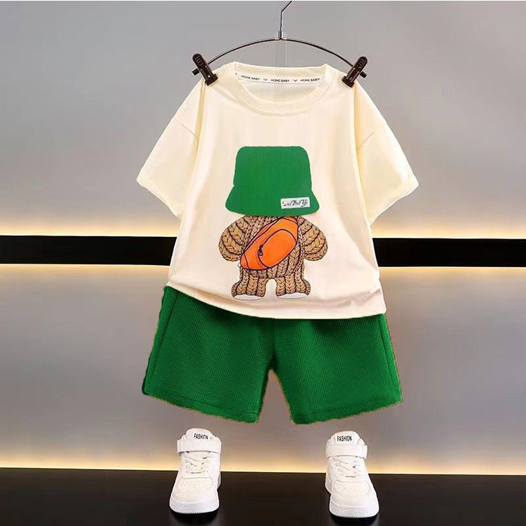 ملابس أطفال صيفية للأولاد بأكمام قصيرة