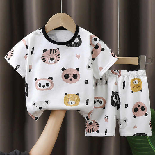 تي شيرت قطني صيفي للأطفال شورت ملابس أطفالChildren's Summer Cotton T-shirt Shorts Kids Clothes