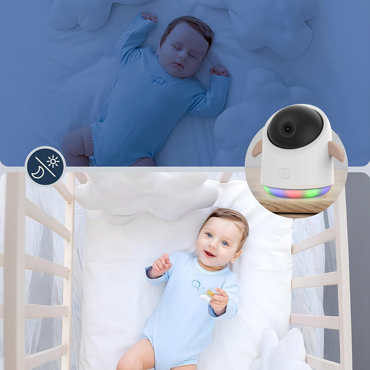 Wireless WiFi Baby Monitor with Two-Way Audio, Night Vision, Built-in Cry Feeding Reminder, Convenient and Powerful GHz 