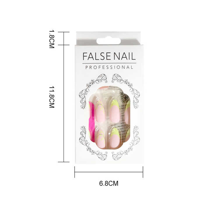 Almond-shaped artificial nails - French Tips Press On Nails 