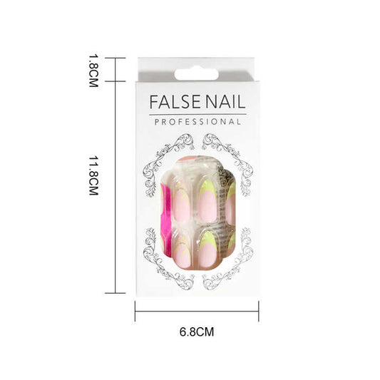 Almond-shaped artificial nails - French Tips Press On Nails 