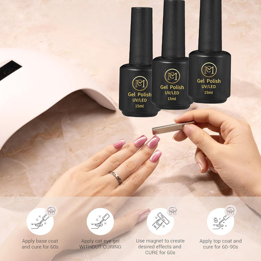 طلاء أظافر جل زهري مغناطيسي