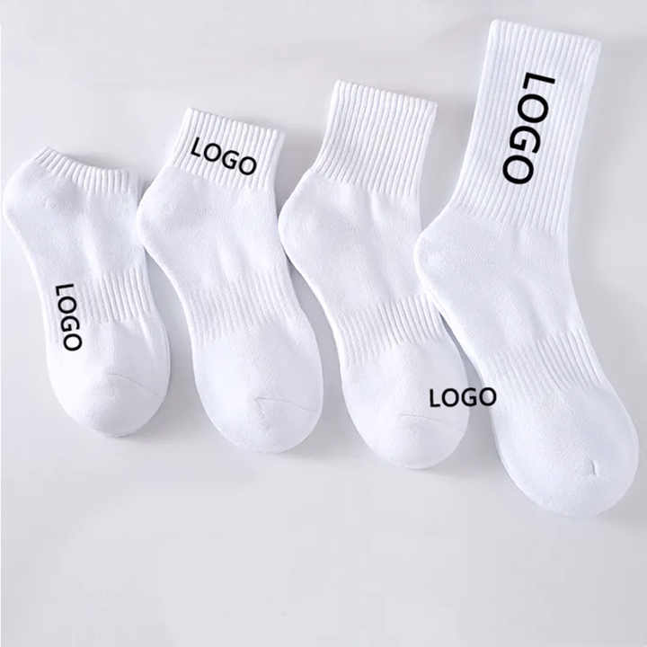 Men's Summer White Medium Tube Socks, Black Sweat 