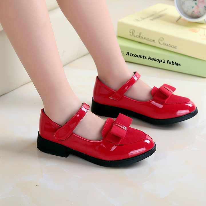 Girls' leather flat shoes for children 